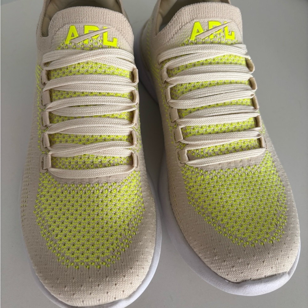 APL Light Beige and Neon Green Sneakers